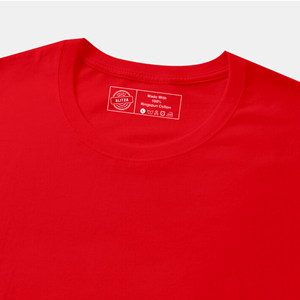 T-shirt décontracté Alitza pour homme, rouge, à manches courtes, col rond, en jersey de coton, avec logo frontal, coupe classique, séchage rapide, 340g, personnalisable - Product Image 5