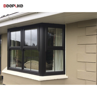Fenêtres en baie de style américain avec cadre en aluminium et acier, double vitrage trempé, fenêtre sur mesure