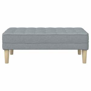 Panca in Tessuto Grigio Chiaro 44.49 X 22.44 X 15.35 Pollici con Cuscino per Soggiorno - Product Image 4