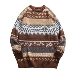 Best Selling Men's Wool/Acrylic Solid Winter Breathable Reflective Printing Knitted Hole <b>Pullover</b> <b>Sweaters</b> Front Logo Custom - Product Image 6