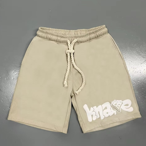 Fabricante de Pantalones Cortos de Felpa de Algodón Personalizados, Pantalones Cortos Deportivos de Felpa Francesa, Proveedor de Ropa Casual con Etiqueta Privada OEM ODM - Product Image 1