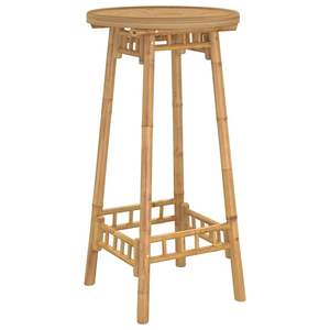 Table de bar d'extérieur avec repose-pieds rond en bambou, mobilier d'extérieur rond durable - Product Image 2