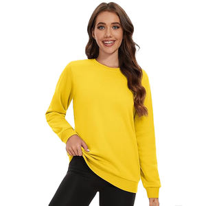 Sudaderas con Cuello Alto para Mujer, Manga Larga, Corte Holgado, Sin Capucha, Felpa Suave, Mezcla de Algodón, Invierno - Product Image 4