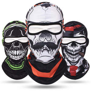 Pasamontañas de malla transpirable con diseño de calavera para ciclismo y motociclismo, de secado rápido, para sublimación - Product Image 3
