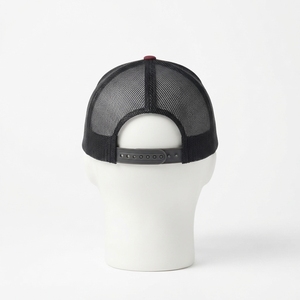 Casquette de baseball pour homme, bordeaux et noir, style trucker, dos en maille, fermeture snapback, patch personnalisé, streetwear décontracté - Product Image 3