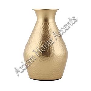 Elegante jarrón de metal de cerámica para interiores y exteriores de Axiom Home Accents Florero de piso de estilo moderno con material de aluminio esmaltado transparente - Product Image 6