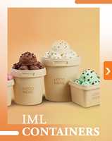Damati 1000 ML IML Boîte carrée en plastique PP de qualité alimentaire avec couvercle à fermeture sécurisée, personnalisable, pour emballage de crème glacée, produits laitiers, bonbons et plats à emporter