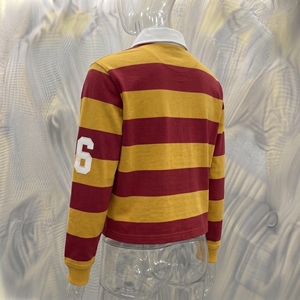 Polo à manches longues rayé Snowgrace, col rabattu, manches longues, logo brodé, jersey unisexe pour adulte - Product Image 4
