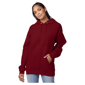 Sweat-shirt à capuche pour homme en coton mélangé, couleur bordeaux, style streetwear décontracté - Product Image 5