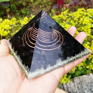 New Design Premium Quality Natural Black Tourmaline Raw Chips Orgone Pyramid For Healing Home Decoration From India