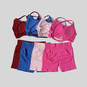 <b>Peach</b> Hip Lifting Breathable 2-Piece Racerback Sports Bra Set Quick Drying High Waist SMART FABRIC Eco-Friendly Gym Fitness Yoga - Product Image 2