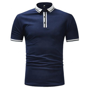 เสื้อโปโลผ้าฝ้าย100% สำหรับผู้ชายเสื้อโปโลปักลายแบบมีสไตล์ขนาดพลัสไซส์ - Product Image 1