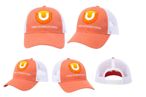 Gorra de Camionero UMIQ INTERNATIONAL, Naranja y Blanca, Malla Ajustable, 6 Paneles, Casual, Transpirable, Poliéster y Algodón, Primavera/Verano - Product Image 3