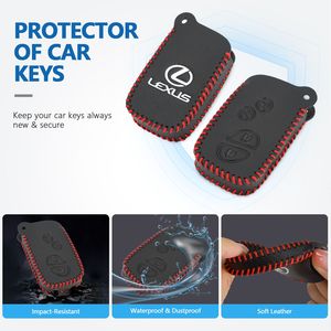 เคสหนังสำหรับกุญแจรถ LEXUS พร้อมพวงกุญแจและอุปกรณ์เสริมสำหรับเปลี่ยนกุญแจ - Product Image 2