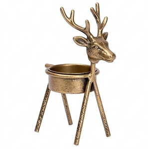 Fresh Arrival Metal Iron Nordic Gold Reindeer Metal Candle Holder Decorative <b>Tea</b> Light <b>Stand</b> Customized Size Shape - Product Image 3