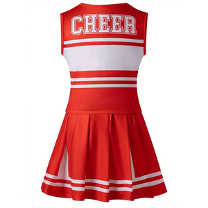 Service OEM en gros, conception personnalisée, ensembles d'uniformes de cheerleading légers pour femmes, imprimés par transfert thermique, tenue avec logo, robe pour adultes - Product Image 2