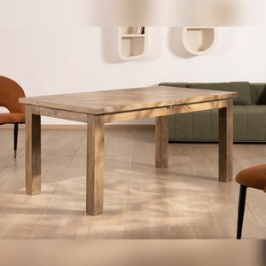 โต๊ะรับประทานอาหารทรงสี่เหลี่ยม วานดาน่า ไอวอรี่ ออเดอร์ ทำจากไม้มะม่วง ขนาด 160-200 ซม. บาซ - Product Image 1