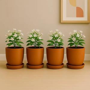 Pot de fleurs en métal élégant, jardinière décorative pour l'intérieur et l'extérieur, pot de fleurs pour jardin, balcon, terrasse, décoration de table à domicile - Product Image 3