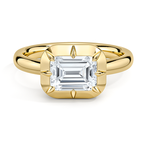 Beautiful Engraved Solitaire <b>Ring</b> <b>Crafted</b> from Solid 14K Rose Gold - Product Image 3