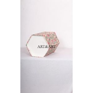 Corbeille à déchets décorative 5L imprimée à la main avec couvercle en carton pour hôtels, cadeau de pendaison de crémaillère, poubelle pour usage domestique - Product Image 5