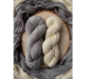 Grey and white color <b>WOOL</b> <b>YARN</b> natural white color <b>yarn</b> 100% original <b>chunky</b> <b>yarn</b> handknitting woolen for sale - Product Image 3
