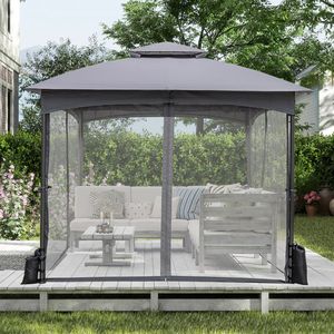 Gazebo da Giardino 3x3 Metri Resistente con Pareti in Rete e 4 Sacchi di Sabbia - Pergola e Padiglione - Product Image 2