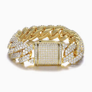 Wholesale 925 Sterling Silver Hip Hop Jewelry Premium 19MM Wide <b>Moissanite</b> Cuban Link <b>Bracelet</b> Exclusive for Export Buyers - Product Image 1