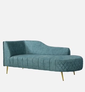 Chaise longue moderne en velours avec design capitonné et pieds effilés pour le mobilier de salon - Product Image 3