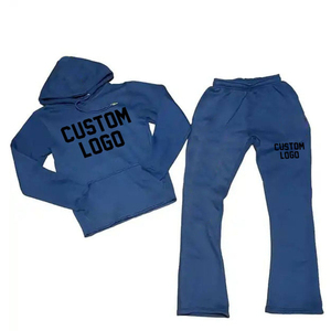 Conjunto de Sudadera con Capucha y Pantalones de Chándal de Algodón 100% de Corte Holgado y Estilo Acampanado para Hombre, Ideal para Invierno, Venta al por Mayor - Product Image 2