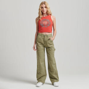 Pantalones Vaqueros de Pierna Recta de Corte Regular Personalizados, Precio al por Mayor, Estilo de Moda, Pantalones Vaqueros Cargo de Cintura Alta para Mujer - Product Image 2