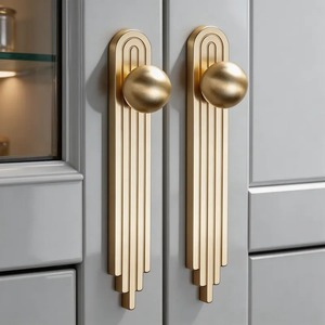 Manijas de Puerta Modernas de Latón, Forma Redonda, Duraderas, Decoración para Entrada Interior - Product Image 2