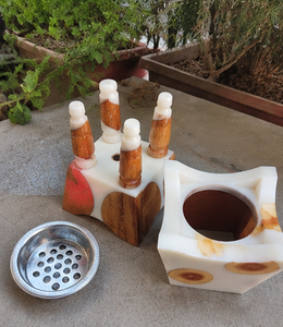 Quemador de Incienso de Resina y Madera Ecológico, Duradero y de Lujo, Hecho a Mano, Decorativo para el Hogar, Meditación y Oración - Product Image 1