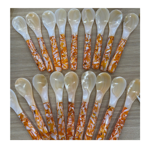 Cuchara de Nácar Natural Hecha a Mano, Cuchara Decorativa de Concha para Postre, Café, Helado - Product Image 2