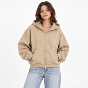 Cotton <b>Fleece</b> <b>Zipper</b> Hoodie Side Pockets Raglan Sleeve Workout Spring Autumn Custom Design Low MOQ <b>Zipper</b> Hoodies Manufacturer - Product Image 3