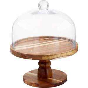 Wooden <b>Cake</b> Dome With Transparent Lid Stylish Presentation Ideal For <b>Cakes</b> Pastries Desserts And Bakery Display Use - Product Image 3