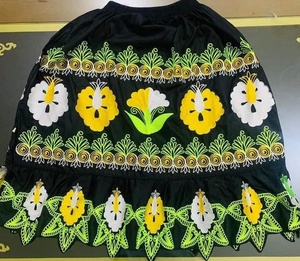 Micronishian Women's 100% Polyester Embroidery <b>Skirt</b> Island Style Hawaiian Embroidered Ball Gown Casual Breathable Comfortable - Product Image 2