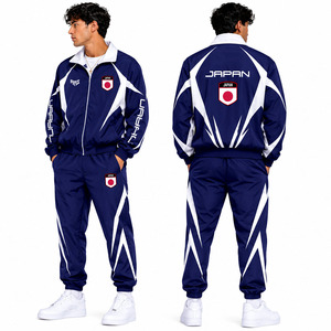 Vestes coupe-vent en nylon japonais personnalisées tendance et ensembles de jogging OEM, marque privée, vestes de sport nationales, ensembles de sweats à capuche en gros - Product Image 4