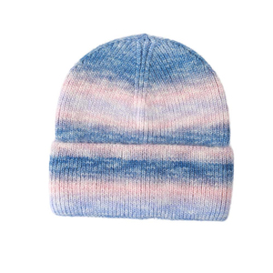 <b>Winter</b> Warm Knit Beanie Hat Die Cuffed Skull <b>Caps</b> Gradients Colour Print Polyester Custom Beanie Hats For Sale - Product Image 5