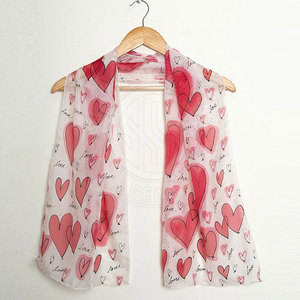 Silk Scarf Elegant Border Print For Hair Tying Neck Wrapping And Fashion Clothing Silk Scarf - Product Image 5