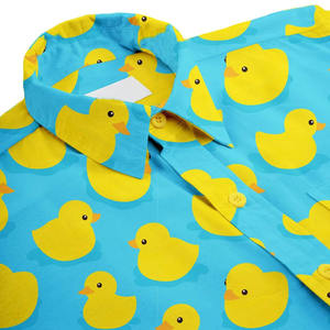 เสื้อฮาวายชายหาดฤดูร้อน ระบายอากาศได้ดี ผลิตจากโพลีเอสเตอร์ 95% สแปนเด็กซ์ 5% ลายพิมพ์ลำลอง แขนสั้น ปักโลโก้ได้ตามต้องการ ติดกระดุม เสื้อฮาวายชาย - Product Image 2