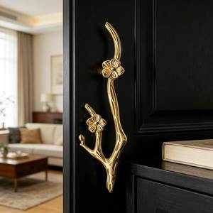 Tirador de armario de latón de lujo con diseño floral antiguo, herrajes para muebles, precio mayorista para decoración del hogar y hoteles - Product Image 5