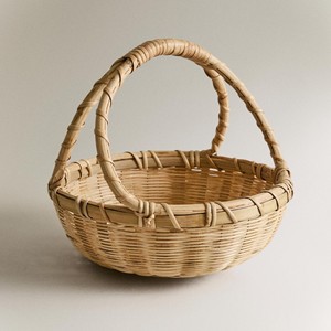 Cestas de almacenamiento artesanales vietnamitas tejidas a mano, hechas de bambú, cesta nativa con asa. - Product Image 5