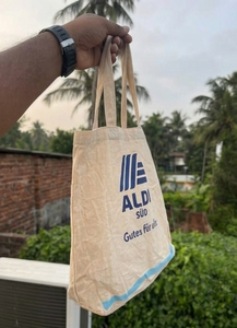 Sac fourre-tout en jute écologique tendance, réutilisable, pour les courses, avec logo personnalisé, durable, pour l'épicerie, la vente au détail et l'usage quotidien - Product Image 3