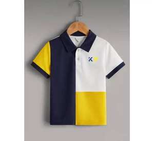 Polo de Piqué de Algodón 100% de Alta Calidad para Niños, Diseño de Corte y Confección Tricolor, Camisa Escolar Infantil, Uniforme Infantil de Punto Suave Premium - Product Image 2