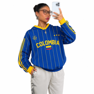 Sudadera con Capucha a Rayas para Mujer, Diseño Atlético, Felpa de Algodón, Rayas Finas, Color en Contraste, Ropa Deportiva, Fabricante - Product Image 1