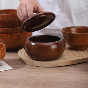 Juego de Tazones para Ensalada de Madera de Acacia Hechos a Mano de Primera Calidad, Tazones Clásicos para Servir Frutas, Bocadillos y Cereales, Vajilla Sostenible - Product Image 4