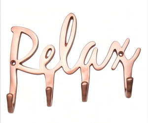 Elegant Relax Letter <b>Wall</b> Hook Copper Metal 4 Hooks Modern Design for <b>Clothes</b> and Keys Drill Installation - Product Image 6