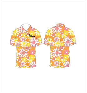 เสื้อโปโลพิมพ์ลายดอกไม้สำหรับผู้ชาย เสื้อโปโลแขนสั้นลำลอง ทรงปกติ โลโก้ด้านหน้า เหมาะสำหรับใส่ในฤดูร้อน - Product Image 3
