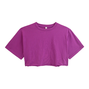 Camiseta Corta Deportiva para Mujer, 100% Algodón, Transpirable, Ecológica, de Secado Rápido, Anti-Pilling, con Logotipo Personalizado, Venta Caliente de Verano - Product Image 1