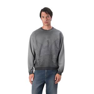 Sudadera de cuello redondo unisex para hombre, de invierno, lavado ácido, corte holgado, manga larga, de algodón y forro polar, de gran gramaje - Product Image 2